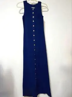 リブニット ロングワンピース❤︎ネイビー