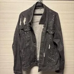 ダークグレー Gジャン ダメージ加工