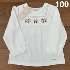 いちご刺しゅう長袖T ロンT プティマイン　petit main 100