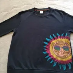 Paul Smith 紺 M サイケデリックサン 刺繍 コットン100%