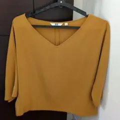 UNIQLO マスタード　ドルマンスリーブ　ブラウス　 半袖 Sサイズ