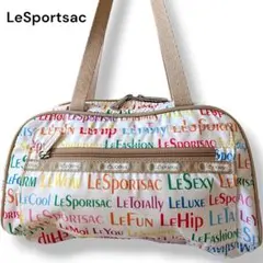 レスポートサック　ハンドバッグ　ミニバッグ　ポリエステル　テキスト柄　肩掛け