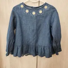 【美品】apres les cours デニム長袖シャツ 110　アプレレクール