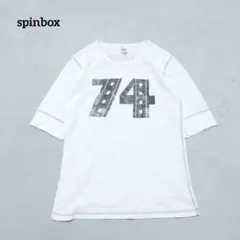 F6-3746　プリントTシャツ　 ホ五分袖　ワッフル　L【spinbox】