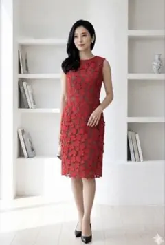 美品 GRACE CONTINENTAL 3Dフラワー刺繍ワンピース ドレス