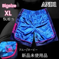 ○BIG XL AND1 新品バスケゲームジャージパンツ青系5L2のサムネイル
