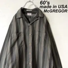 希少 USA製 古着 60's マクレガー ブラウン オープンカラーシャツ