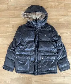 ファー付きフード 黒 ダウンジャケット
