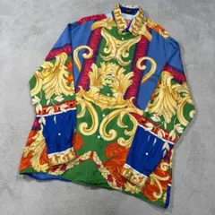 【高級良質】ヴェルサーチ 20年モデル マルチカラー レオパード柄 シルクシャツ 高級良質】ヴェルサーチ 20年モデル マルチカラー レオパード柄 シルク