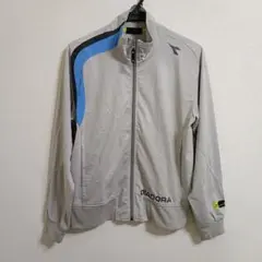 DIADORA ディアドラ/ ジャージ ジャケット S グレー ロゴ