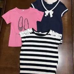 レース付きストライプTシャツ等３枚セット