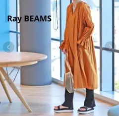 Ray BEAMS レイビームス ワンピース オレンジ 長袖 コットン100%のサムネイル