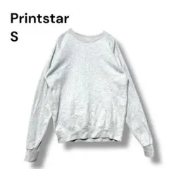 プリントスター　トレーナー　グレー　Ｓ　長袖　無地　ストレッチ