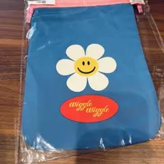 wiggle wiggle 巾着 ブルー スマイルのサムネイル