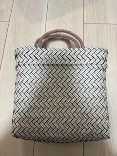 美品 シャルマントサック トートバッグ ピンク×グレー系tweed - メルカリ