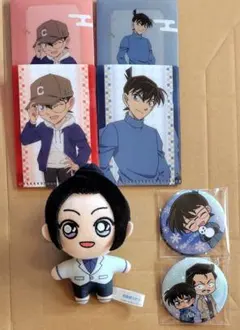 名探偵コナン 上原由衣 マスコット ＆ ファイル ＆缶バッジ 5点セット