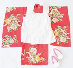 着物のみ　優しい色味のピンク　アンティーク着物　3歳七五三