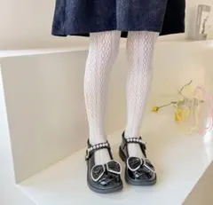 在庫あり！白 タイツ 花柄 入学式 卒業式 小学生 幼稚園 女の子 キッズ