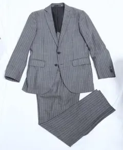 （3）TAKA-Q グレー ストライプ セットアップスーツ Y4