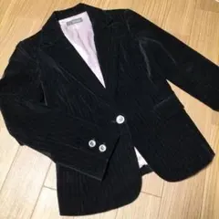 期間限定！ ストライプ ベルベット テーラードジャケット アウター 裏地◎