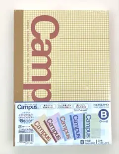 キャンパスノート　ギンガムキャンパス5色セット B5/B罫　30枚×5冊のサムネイル