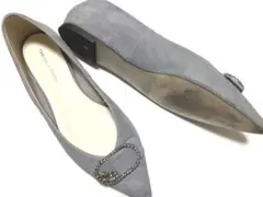 Odette e Odile ビジュー付きフラットシューズ グレー 24.5のサムネイル