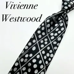 2666 【美品】 ヴィヴィアンウエストウッド ネクタイ 水玉 格子柄 オーブ