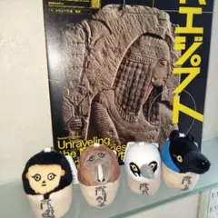 2025古代エジプト展　カノプス壺指人形　刺繍缶バッジ　新品未開封　全種類セット 2025古代エジプト展 カノプス壺指人形 刺繍缶バッジ 新品未開封 全種類