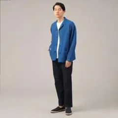 【極美品】タケオキクチ メッシュニット カーディガン L ブルー 完売品のサムネイル