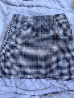 ハウンドトゥース柄タイトミニスカート