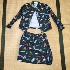 hiromichi　nakano　動物プリント ジャケットとスカートセット