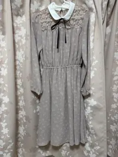 ピンク リボン付き ワンピース