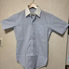 水色 半袖ワイシャツ 左胸ポケット付き