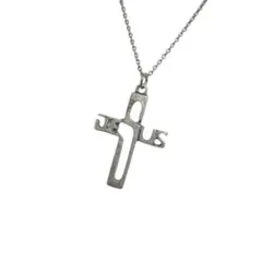 JESUS 透かし ジーザス クロス 十字架 メダイ ネックレス