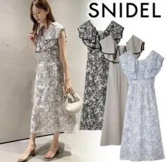【snidel】ラッフルカラーパイピングワンピース
