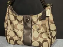COACH】コーチ　シグネチャー2wayショルダーバッグ　ブラウン
