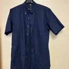UNIQLO ネイビー スリムフィット 半袖シャツ L