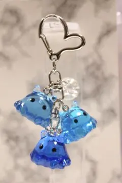 めんだこ/メンダコ/三連キーホルダー【レッド系・ノーマルゴールド金具