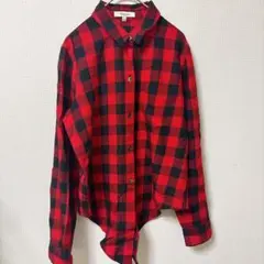 Madewell メイドウェル　赤　チェック　タイフロント[S]シャツ　トップスのサムネイル
