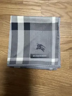 【未使用】Burberry バーバリー　メンズハンカチ　グレー