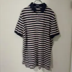 90s ポロバイラルフローレン　ビンテージ　オールド　ポロシャツ　ボーダー　古着