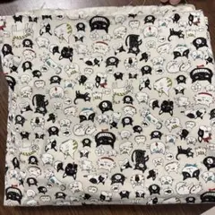 猫柄 白 はぎれ