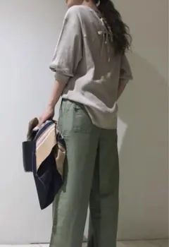 新品　未使用　バビロン　バック　リボン　リブ　カットソー