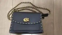 COACH 黒 レザー ショルダーバッグ