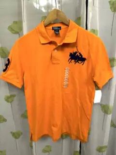 【新品タグ付】ラルフローレン ビッグポニーポロシャツ オレンジ L(14-16)