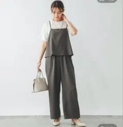 新品試着のみ　グローバルワーク　グレー 冷感サロペット Tシャツセット　Mサイズ