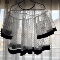 美品 yori ドットオーガンジーブラウス シアー シフォン半袖 - メルカリ