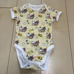 動物柄イエロー半袖ロンパース