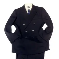 ダブルブレスト　スーツセットアップ　ジャケット　スラックス　　ブラック　 M相当