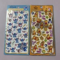 スティッチ らくがき ボンボンドロップシール と プチドロ プーさん セット